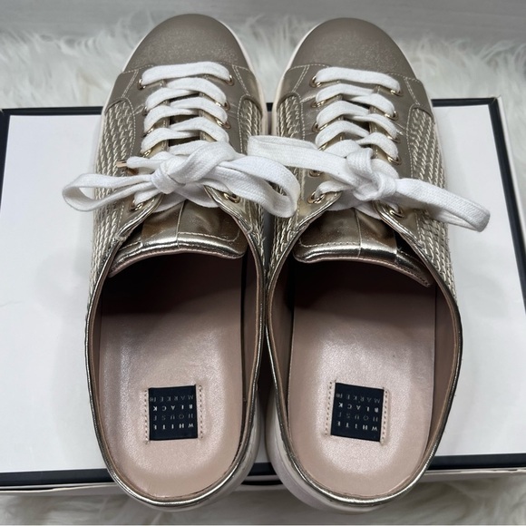 WHBM Gold Metallic Sneakers Mules Size 8 - Picture 4 of 11